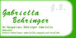 gabriella behringer business card
